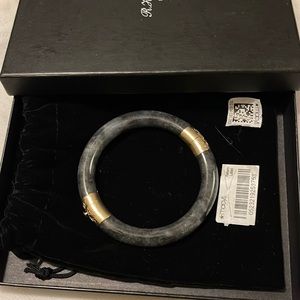 Stone Grey Jade Bangle Bracelet